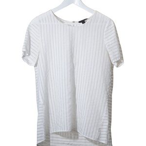 JCREW Shadow Stripe White Top Size 2